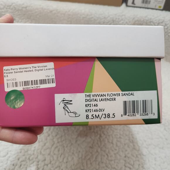 New Katy Perry Women's The Vivvian Flower Sandal Heeled Lavender Sandals sz 8.5 - Picture 6 of 6